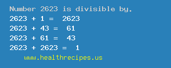 Number 2623 is divisible by the following numbers
