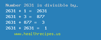 Number 2631 is divisible by the following numbers