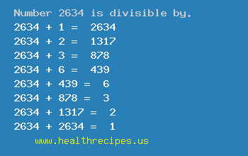 Number 2634 is divisible by the following numbers