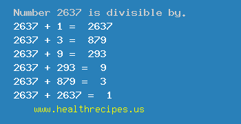 Number 2637 is divisible by the following numbers