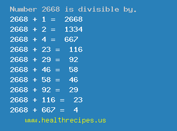 Number 2668 is divisible by the following numbers
