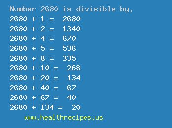 Number 2680 is divisible by the following numbers