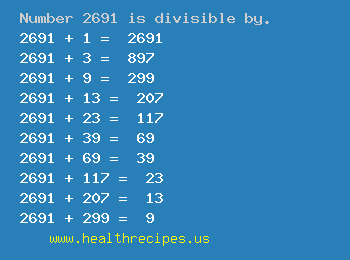 Number 2691 is divisible by the following numbers