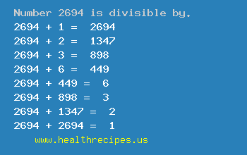 Number 2694 is divisible by the following numbers