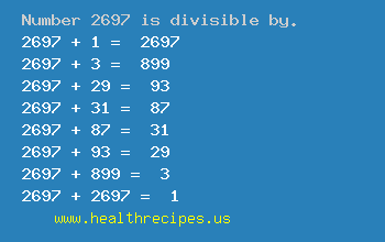 Number 2697 is divisible by the following numbers
