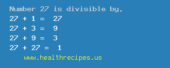 Number 27 is divisible by the following numbers