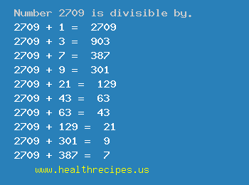 Number 2709 is divisible by the following numbers