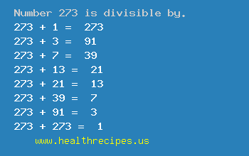 Number 273 is divisible by the following numbers
