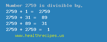 Number 2759 is divisible by the following numbers