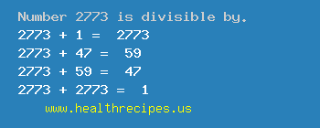 Number 2773 is divisible by the following numbers