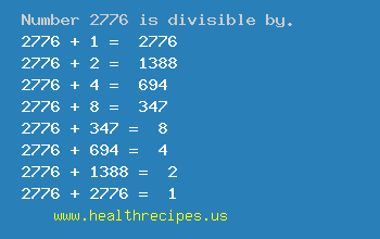Number 2776 is divisible by the following numbers