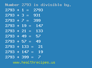 Number 2793 is divisible by the following numbers