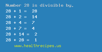 Number 28 is divisible by the following numbers