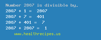 Number 2807 is divisible by the following numbers