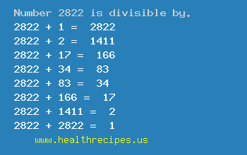 Number 2822 is divisible by the following numbers