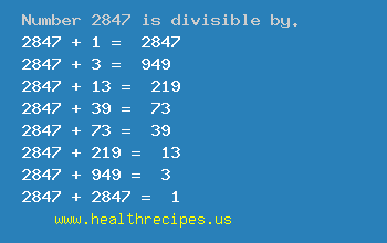 Number 2847 is divisible by the following numbers