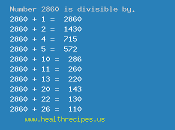 Number 2860 is divisible by the following numbers