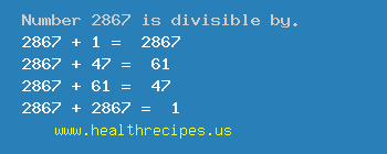 Number 2867 is divisible by the following numbers