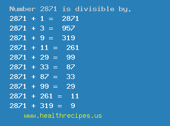 Number 2871 is divisible by the following numbers