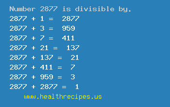 Number 2877 is divisible by the following numbers