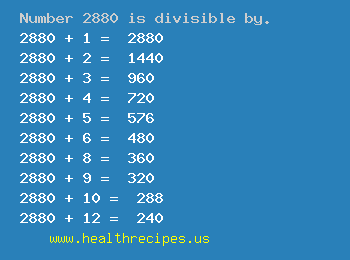 Number 2880 is divisible by the following numbers