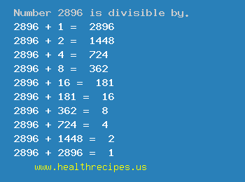 Number 2896 is divisible by the following numbers