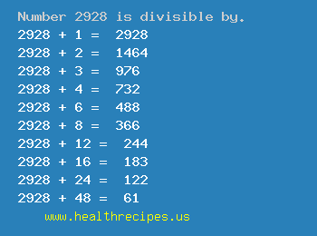 Number 2928 is divisible by the following numbers
