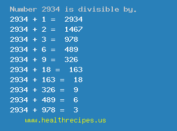 Number 2934 is divisible by the following numbers