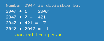 Number 2947 is divisible by the following numbers