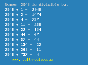 Number 2948 is divisible by the following numbers