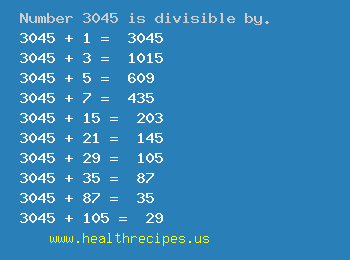 Number 3045 is divisible by the following numbers