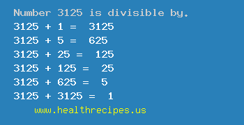 Number 3125 is divisible by the following numbers
