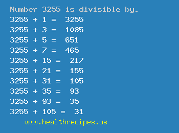 Number 3255 is divisible by the following numbers