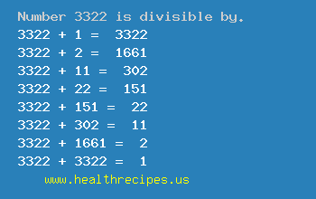 Number 3322 is divisible by the following numbers