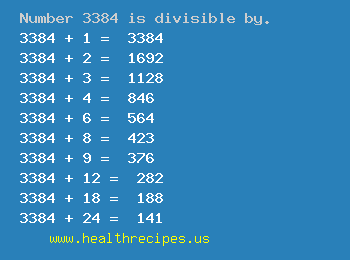 Number 3384 is divisible by the following numbers