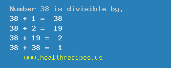 Number 38 is divisible by the following numbers