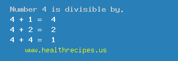 Number 4 is divisible by the following numbers