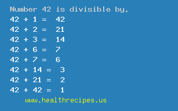 Number 42 is divisible by the following numbers