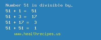 Number 51 is divisible by the following numbers