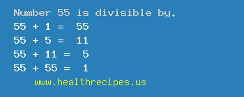 Number 55 is divisible by the following numbers