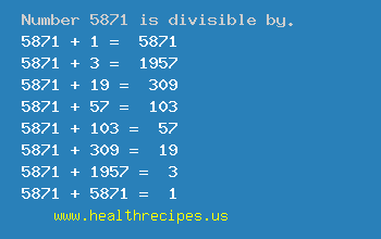 Number 5871 is divisible by the following numbers