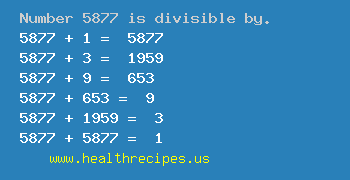Number 5877 is divisible by the following numbers
