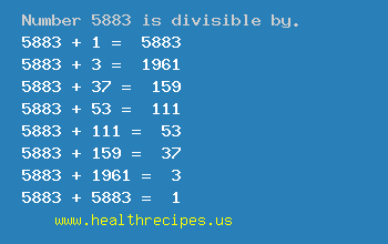 Number 5883 is divisible by the following numbers
