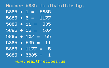 Number 5885 is divisible by the following numbers