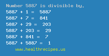Number 5887 is divisible by the following numbers