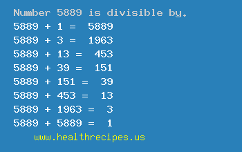 Number 5889 is divisible by the following numbers