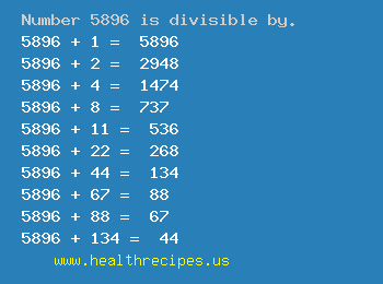 Number 5896 is divisible by the following numbers