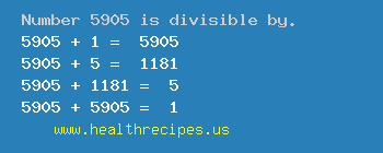 Number 5905 is divisible by the following numbers