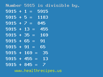 Number 5915 is divisible by the following numbers