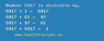 Number 5917 is divisible by the following numbers